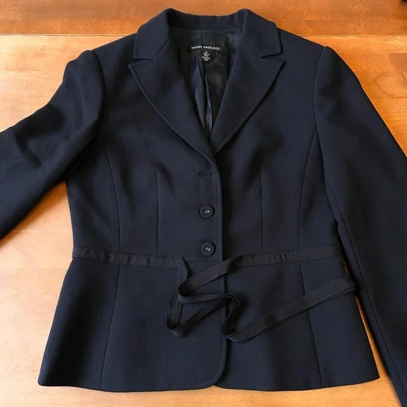 Sandra Angelozzi Tailored Tie front Blazer Black - Picture 12 of 13